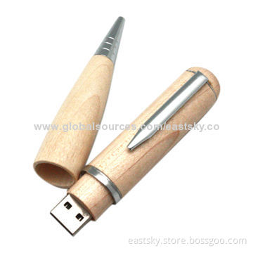 USB Flash Drive, Deft Configuration, Shockproof and Moisture-proof, Wood and Metal Materials